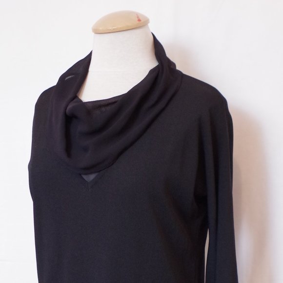 Max Mara Relaxed Fit Knit Top w/Chiffon Collar- Sz. Sm - Picture 3 of 4